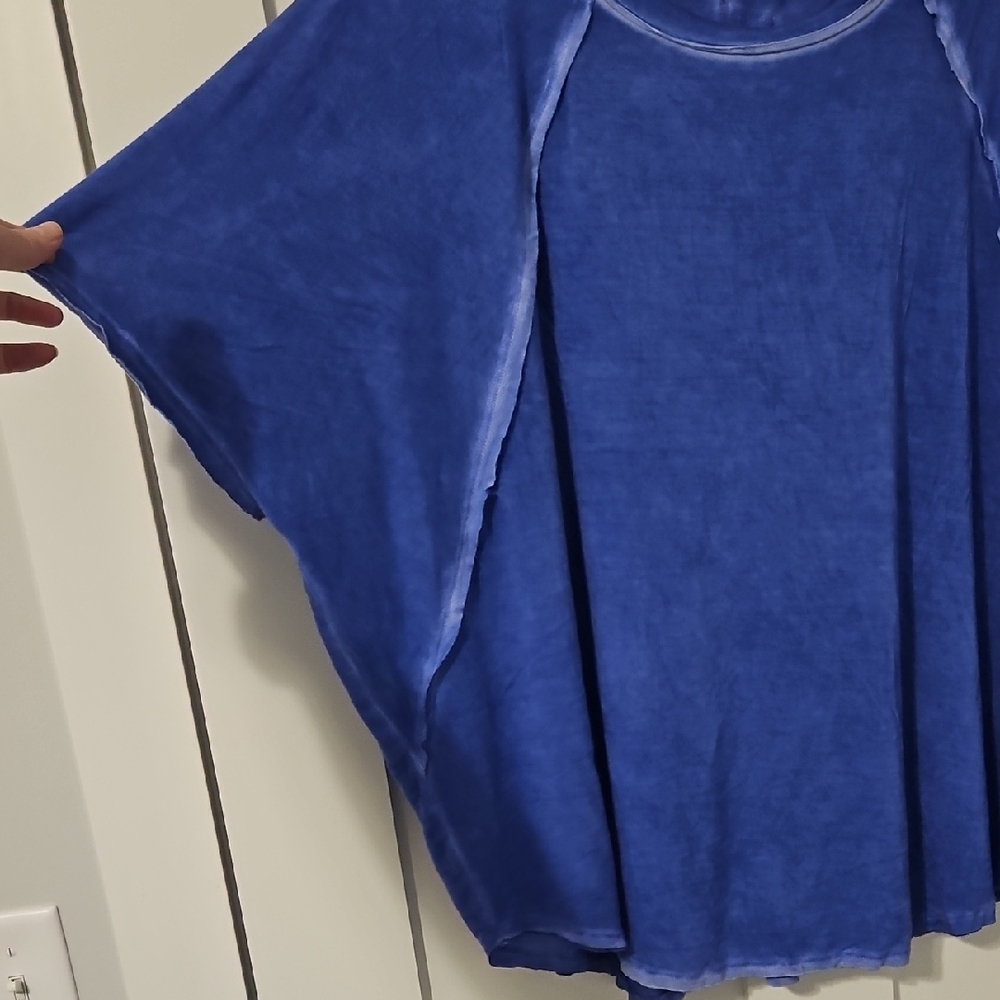 Zenana Outfitters Blue Relaxed Short Sleeve T-Shirt - Picture 3 of 4